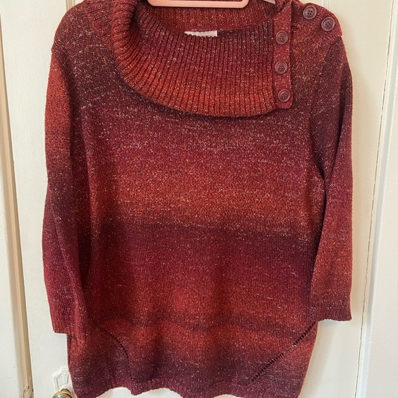 Dress Barn Sweaters - Dress Barn Red Cowl Neck Sweater with Cozy Knit